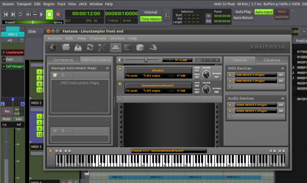 LinuxSampler running as an LV2 plugin